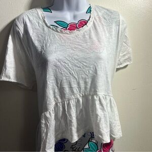 White Peplum Crop Top